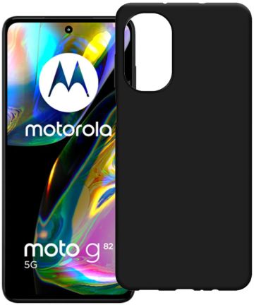 Motorola Moto G82 Hoesje Dun TPU Matte Back Cover Zwart Hoesjes