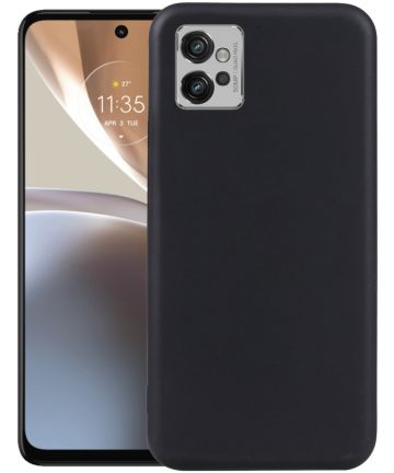Motorola Moto G32 Hoesje Dun TPU Matte Back Cover Zwart Hoesjes