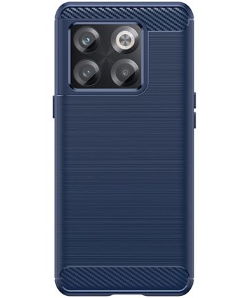 OnePlus 10T Hoesje Geborsteld TPU Flexibele Back Cover Blauw Hoesjes