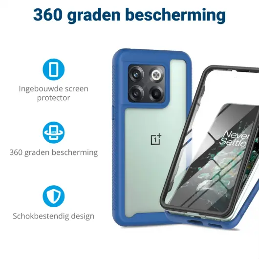 Xiaomi Redmi 10C Hoesje Full Protect 360° Cover Hybride Blauw afbeelding 2
