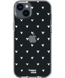 HappyCase iPhone 14 Hoesje Flexibel TPU Hartjes Print