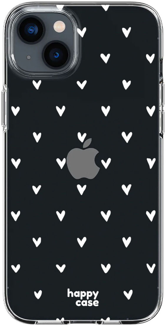 HappyCase iPhone 14 Hoesje Flexibel TPU Hartjes Print afbeelding 1