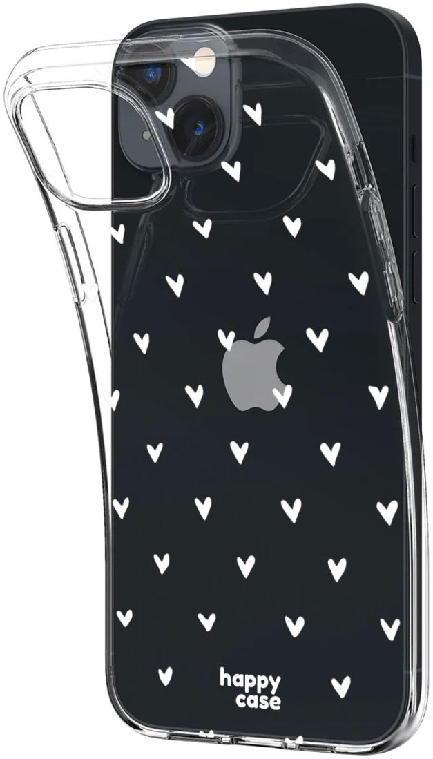 HappyCase iPhone 14 Hoesje Flexibel TPU Hartjes Print afbeelding 5