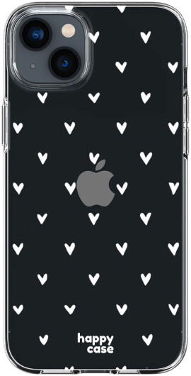 HappyCase iPhone 14 Hoesje Flexibel TPU Hartjes Print afbeelding 1