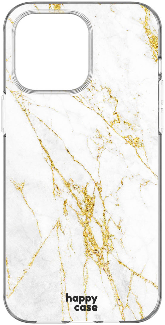 HappyCase iPhone 14 Pro Hoesje Flexibel TPU Wit Marmer Print afbeelding 5