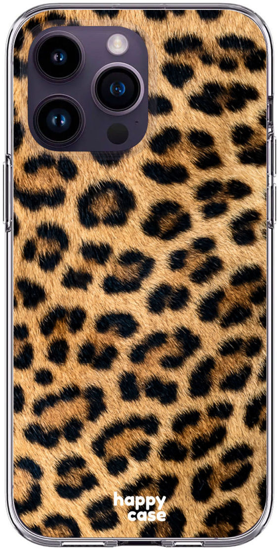 HappyCase iPhone 14 Pro Hoesje Flexibel TPU Wilde Panter Print afbeelding 1