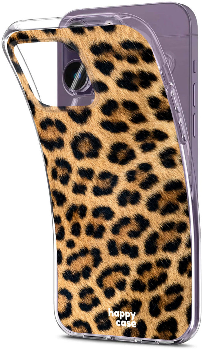 HappyCase iPhone 14 Pro Hoesje Flexibel TPU Wilde Panter Print afbeelding 2