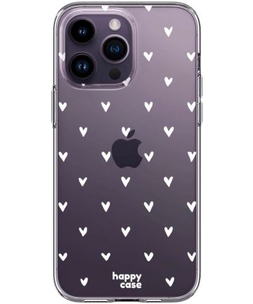 HappyCase iPhone 14 Pro Hoesje Flexibel TPU Hartjes Print Hoesjes