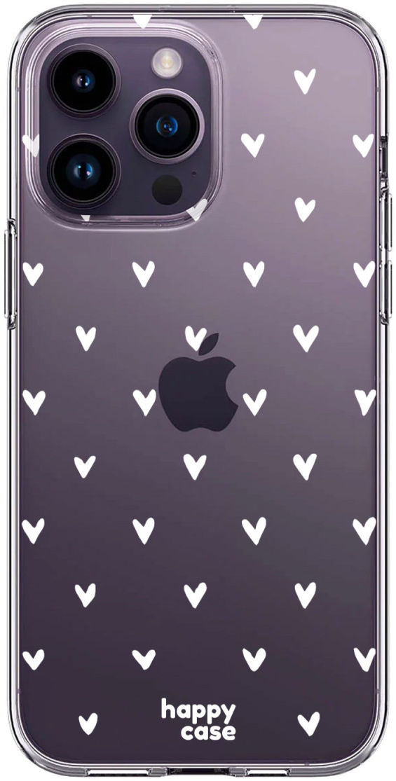 HappyCase iPhone 14 Pro Hoesje Flexibel TPU Hartjes Print afbeelding 1