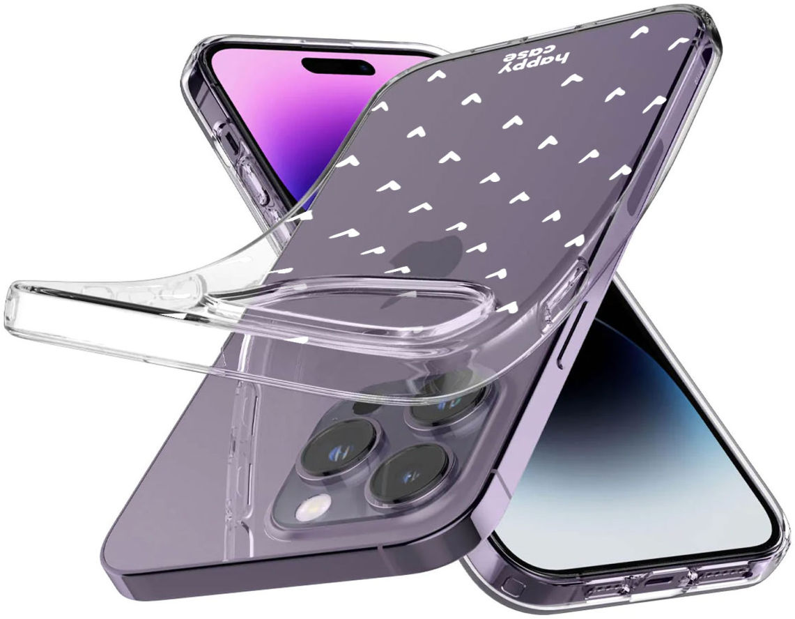HappyCase iPhone 14 Pro Hoesje Flexibel TPU Hartjes Print afbeelding 5