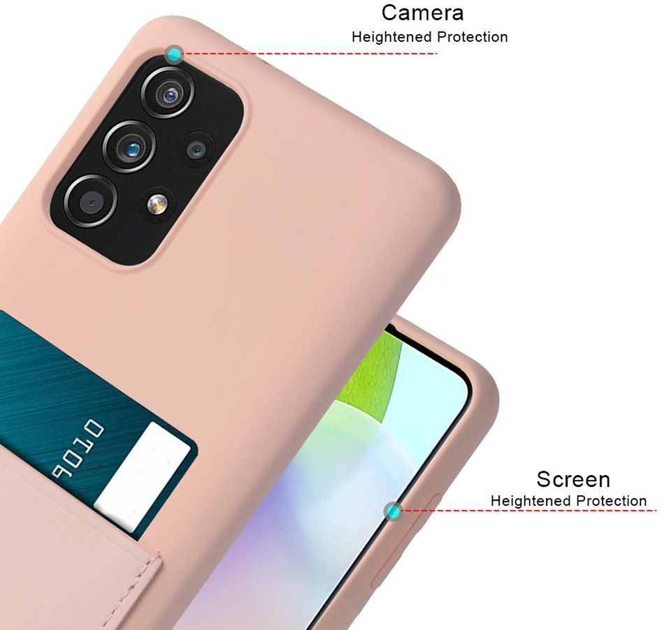 Samsung Galaxy A52 / A52S Hoesje met Kaarthouder Back Cover Roze afbeelding 2