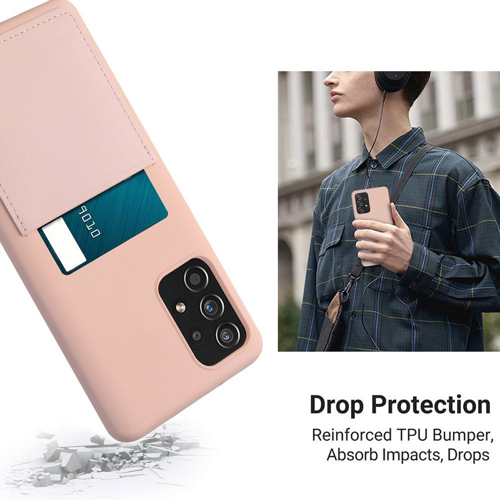 Samsung Galaxy A52 / A52S Hoesje met Kaarthouder Back Cover Roze afbeelding 4