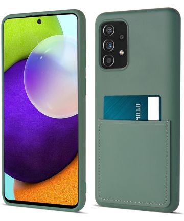 Samsung Galaxy A52 / A52S Hoesje met Kaarthouder Back Cover Groen Hoesjes