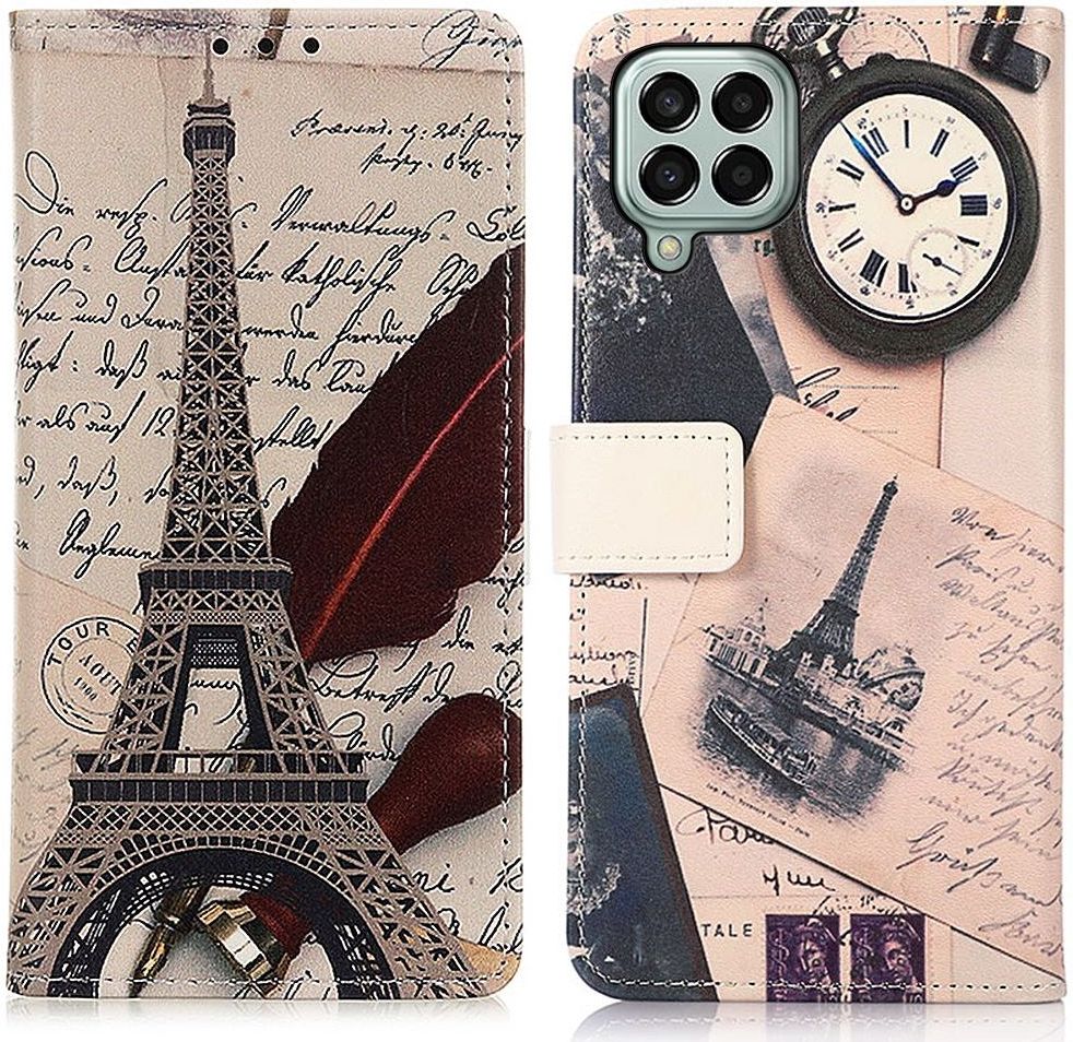 Samsung Galaxy M33 Hoesje Portemonnee Book Case met Eiffeltoren Print afbeelding 4