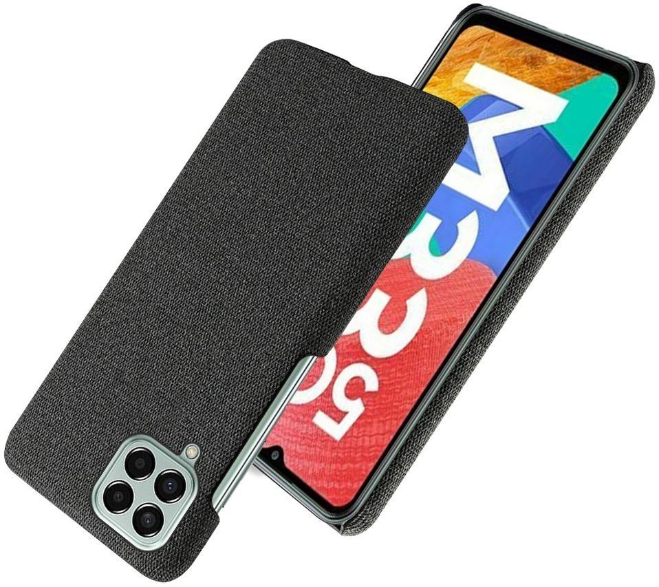 Samsung Galaxy M33 Hoesje met Stoffen Afwerking Zwart afbeelding 5