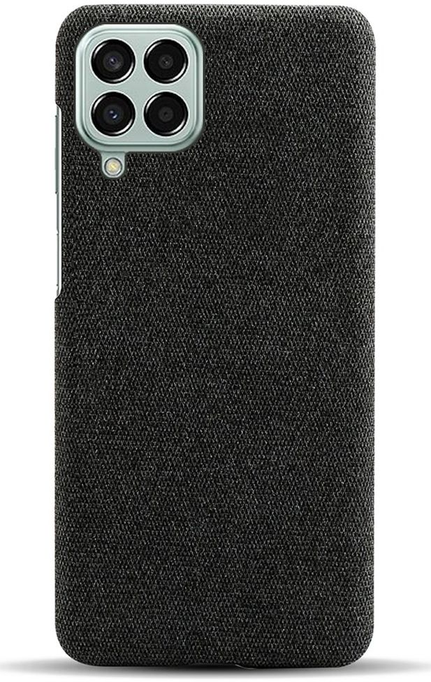Samsung Galaxy M33 Hoesje met Stoffen Afwerking Zwart afbeelding 2