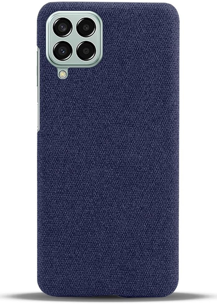 Samsung Galaxy M33 Hoesje met Stoffen Afwerking Blauw afbeelding 2