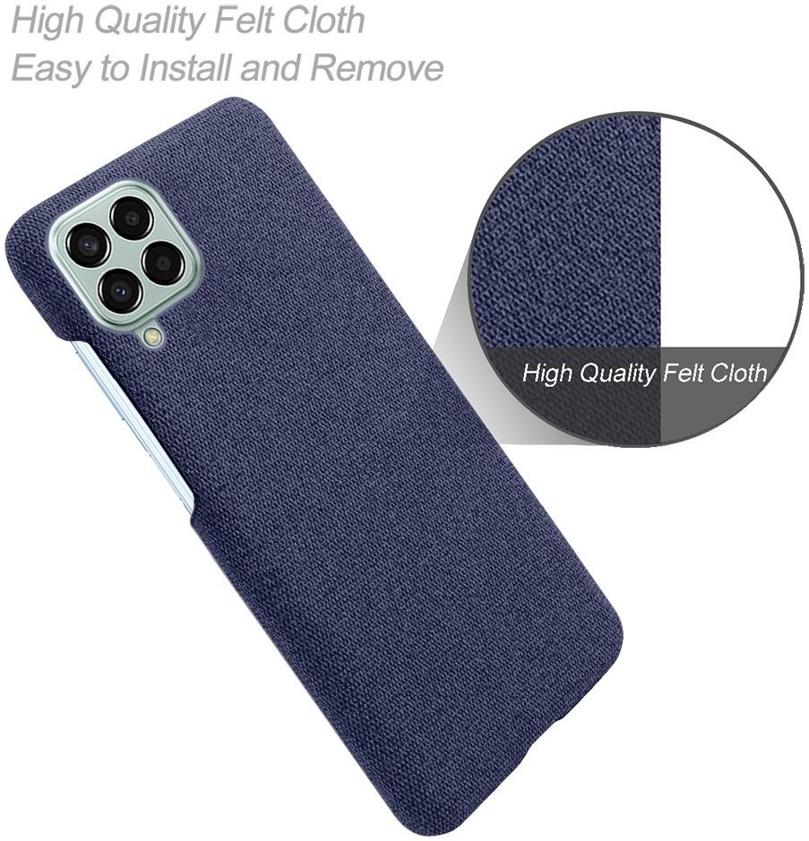 Samsung Galaxy M33 Hoesje met Stoffen Afwerking Blauw afbeelding 3
