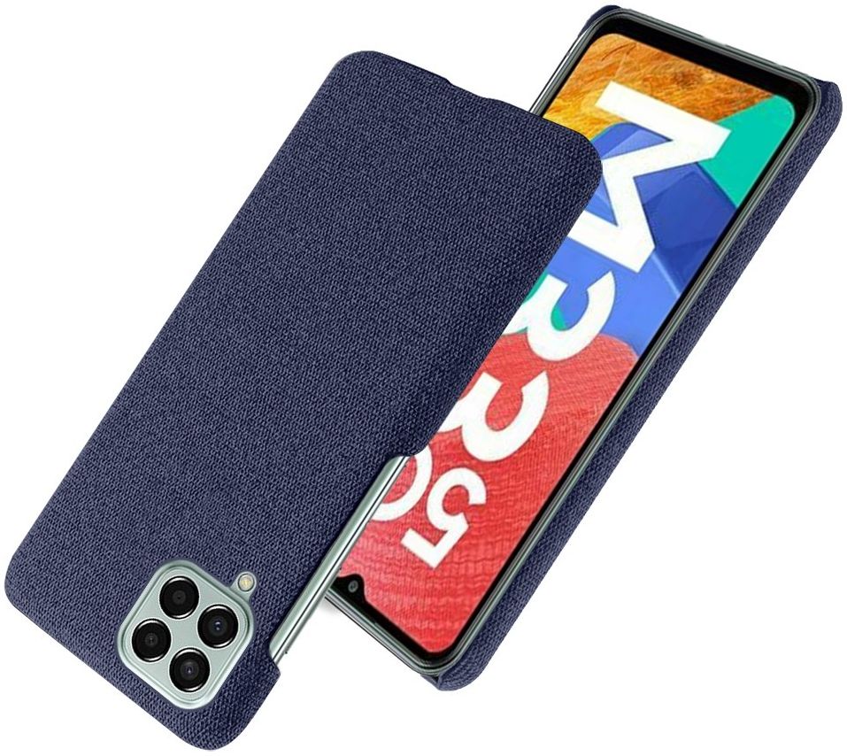 Samsung Galaxy M33 Hoesje met Stoffen Afwerking Blauw afbeelding 5