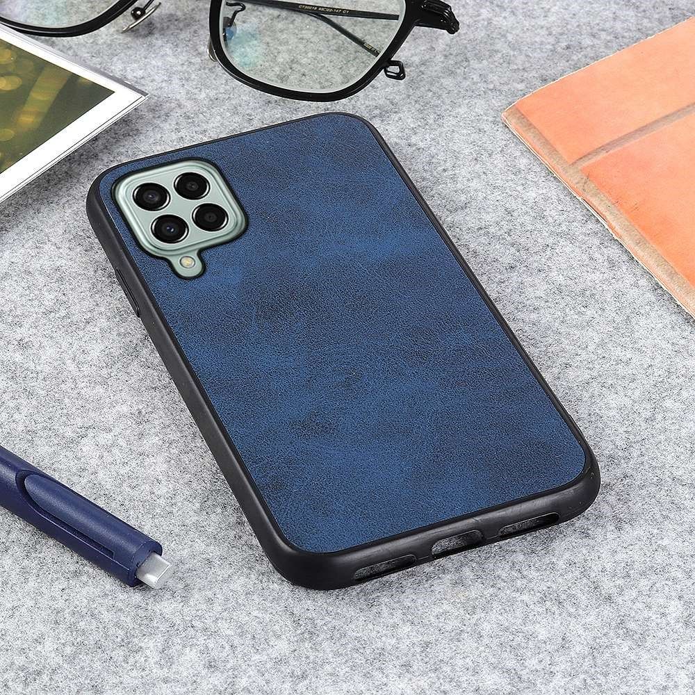 Samsung Galaxy M33 Hoesje met Kunstleer Coating Blauw afbeelding 2