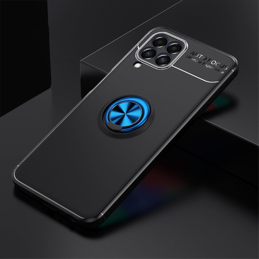 Samsung Galaxy M33 Hoesje Magnetische Kickstand Back Cover Zwart Blauw afbeelding 2