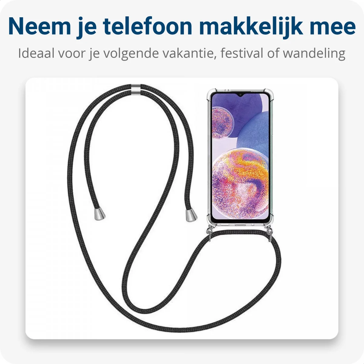 Samsung Galaxy M33 Hoesje met Koord Schokbestendig TPU Transparant afbeelding 3