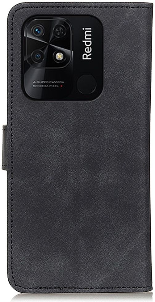 KHAZNEH Xiaomi Redmi 10C Hoesje Retro Wallet Book Case Zwart afbeelding 6