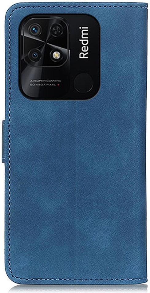 KHAZNEH Xiaomi Redmi 10C Hoesje Retro Wallet Book Case Blauw afbeelding 6