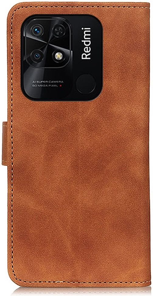 KHAZNEH Xiaomi Redmi 10C Hoesje Retro Wallet Book Case Bruin afbeelding 6