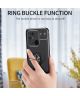 Xiaomi Redmi 10C Hoesje met Magnetische Ring Kickstand Zwart / Blauw