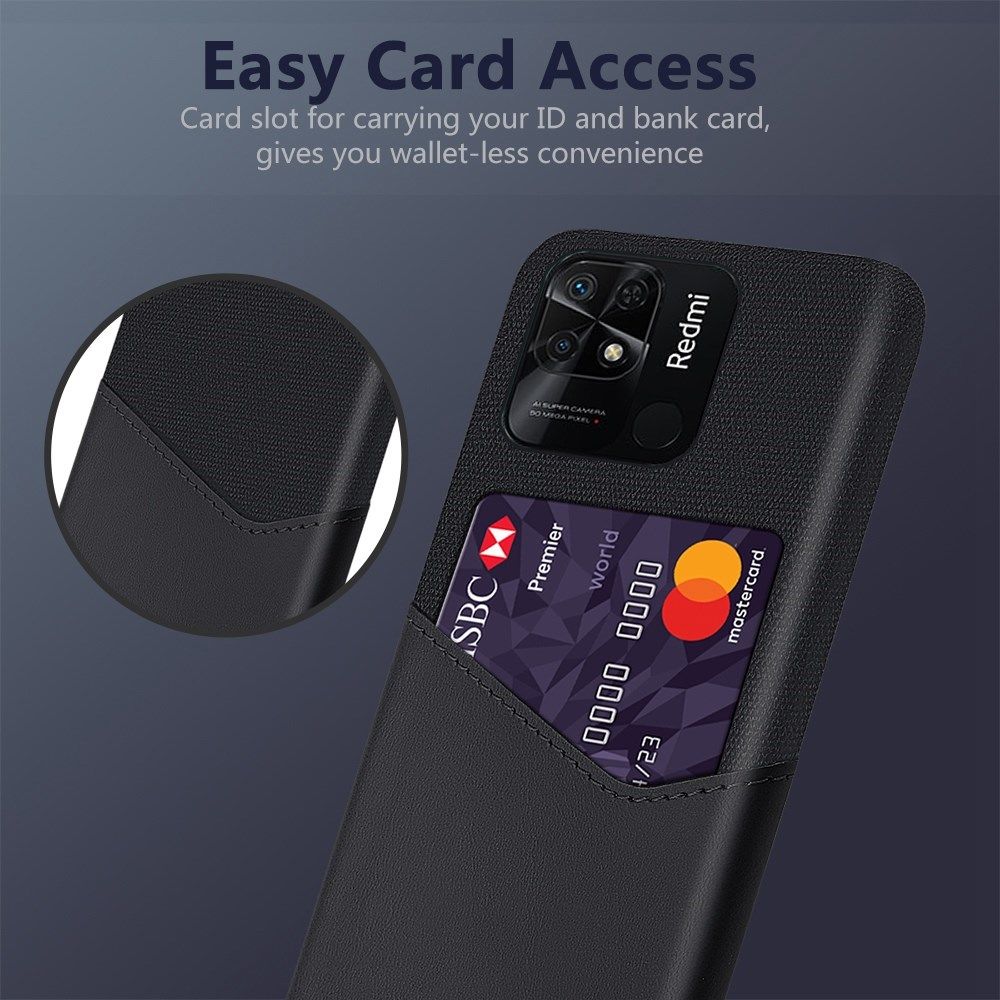 Xiaomi Redmi 10C Hoesje met Kaarthouder Back Cover Zwart afbeelding 2