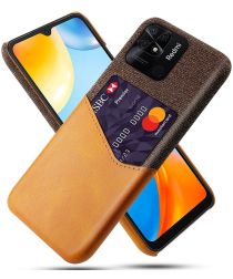Xiaomi Redmi 10C Hoesje met Kaarthouder Back Cover Oranje