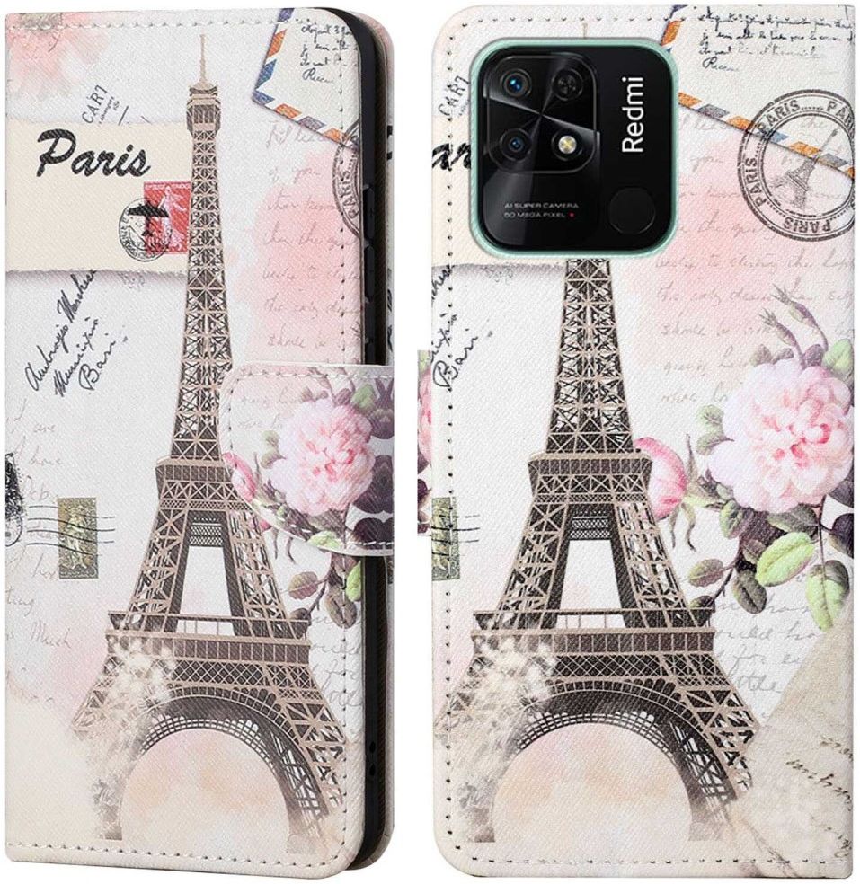 Xaomi Redmi 10C Hoesje Portemonnee Book Case Eiffeltoren Print afbeelding 3
