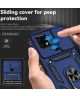 Xiaomi Redmi 10C Hoesje Magnetische Kickstand Back Cover Blauw