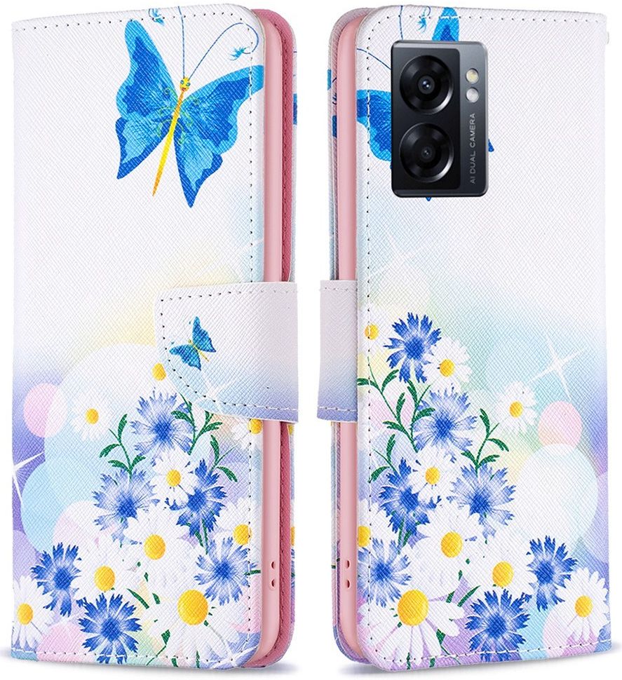 Oppo A57 / A57s / A77 Hoesje Portemonnee Book Case Vlinder Print afbeelding 2