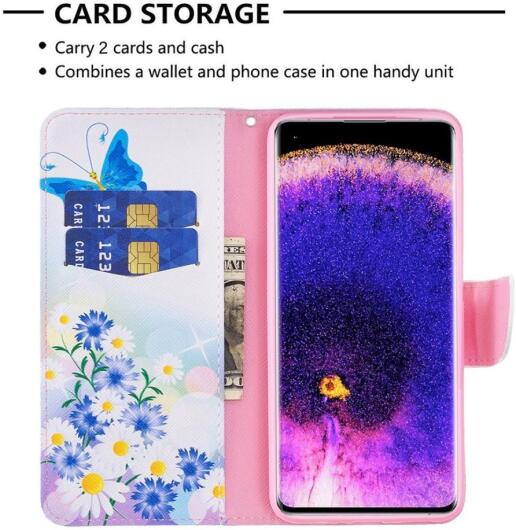 Oppo A57 / A57s / A77 Hoesje Portemonnee Book Case Vlinder Print afbeelding 3