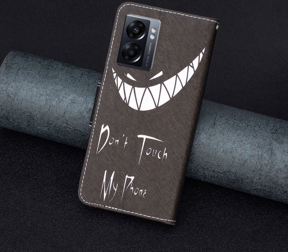 Oppo A57 / A57s / A77 Hoesje Portemonnee Book Case Don't Touch Print afbeelding 7