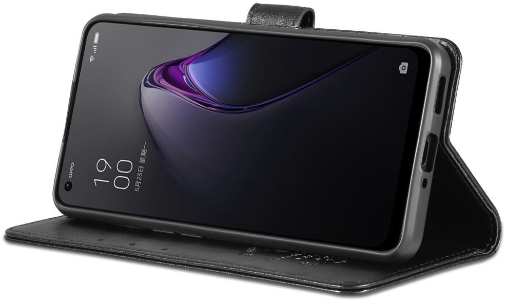 AZNS Oppo Reno 8 Pro Hoesje Wallet Book Case Kunstleer Zwart afbeelding 5