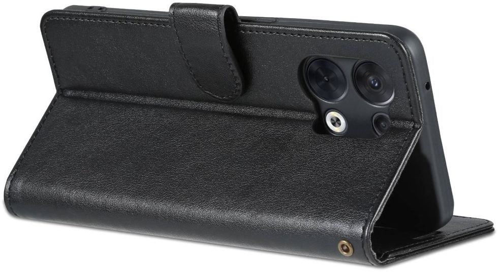 AZNS Oppo Reno 8 Pro Hoesje Wallet Book Case Kunstleer Zwart afbeelding 6