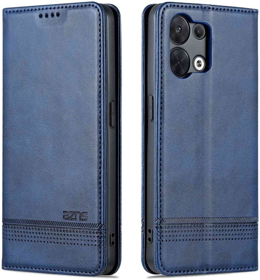AZNS Oppo Reno 8 Hoesje Wallet Book Case Kunstleer Blauw afbeelding 3