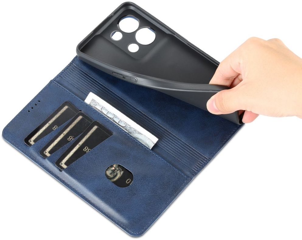AZNS Oppo Reno 8 Hoesje Wallet Book Case Kunstleer Blauw afbeelding 4