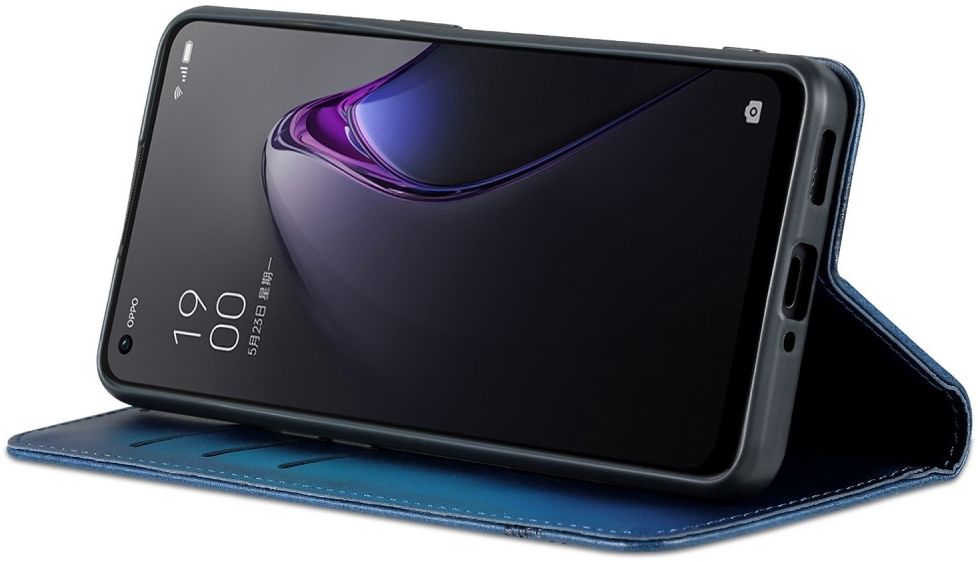 AZNS Oppo Reno 8 Hoesje Wallet Book Case Kunstleer Blauw afbeelding 5