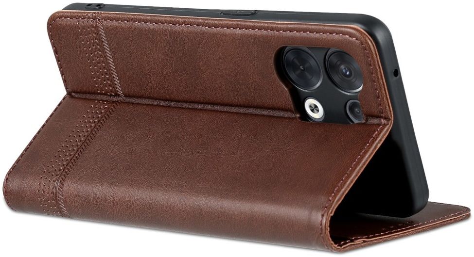AZNS Oppo Reno 8 Hoesje Wallet Book Case Kunstleer Coffee afbeelding 6