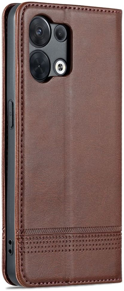 AZNS Oppo Reno 8 Hoesje Wallet Book Case Kunstleer Coffee afbeelding 8