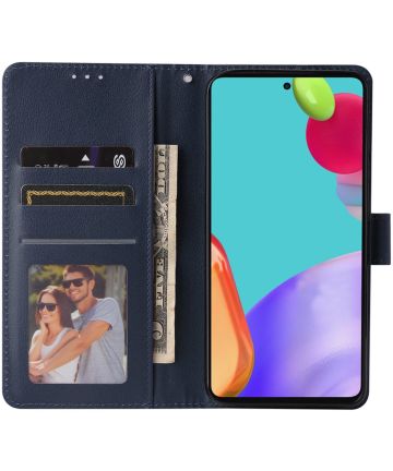 Samsung Galaxy A52 / A52S Hoesje Wallet Book Case Kunstleer Blauw Hoesjes