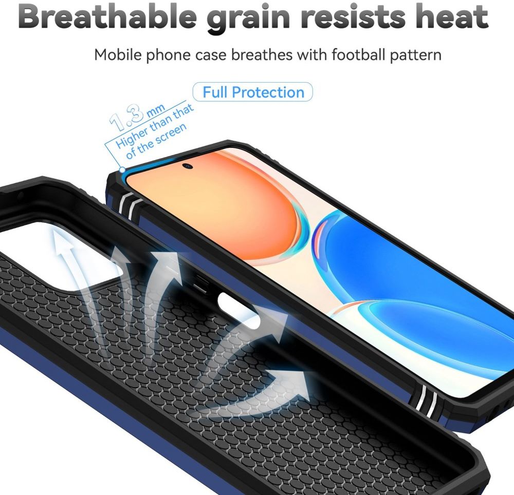Honor X8 Hoesje met Camera Slider en Kickstand Ring Back Cover Blauw afbeelding 9