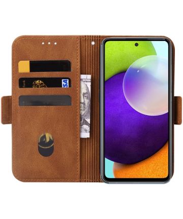 Samsung Galaxy A52 / A52S Hoesje Kunstleer Wallet Book Case Bruin Hoesjes