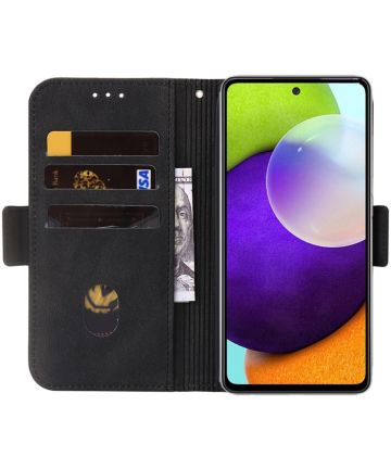 Samsung Galaxy A52 / A52S Hoesje Kunstleer Wallet Book Case Zwart Hoesjes