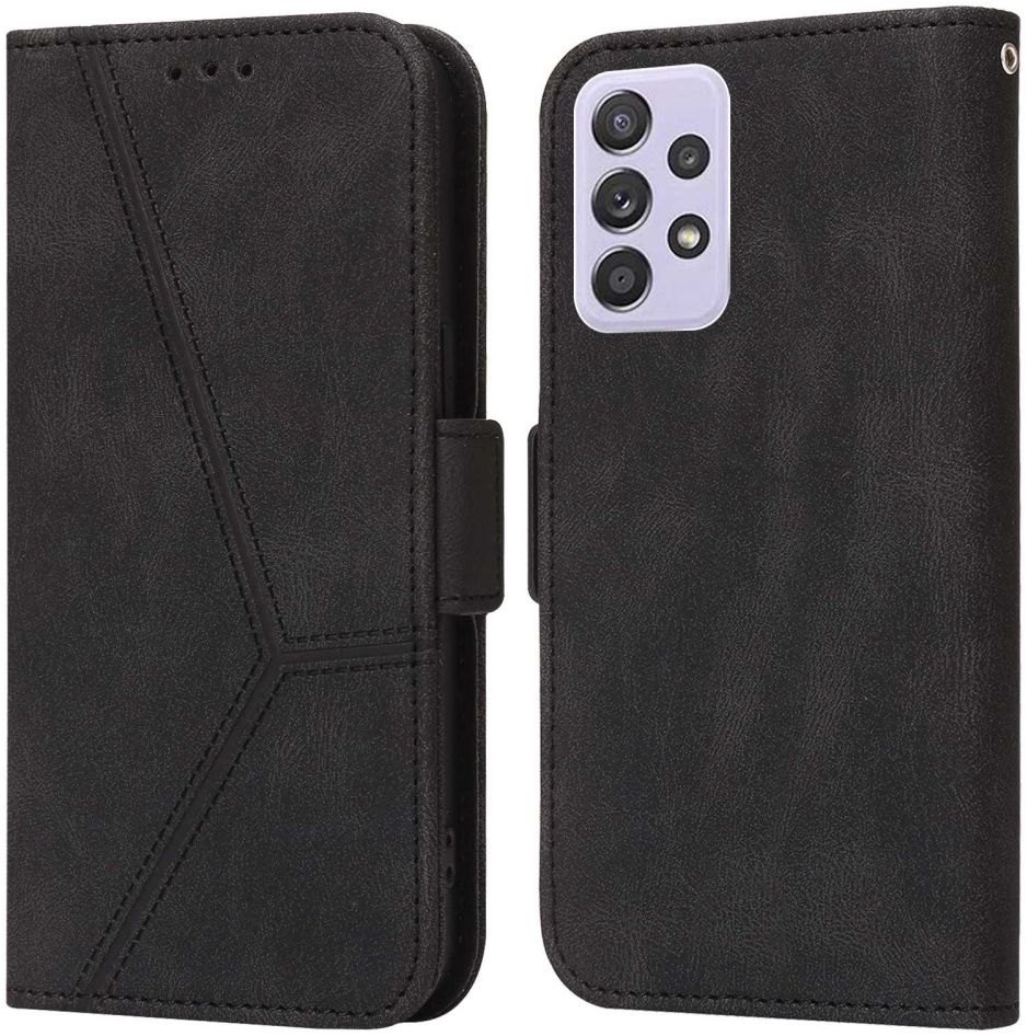 Samsung Galaxy A52 / A52S Hoesje Kunstleer Wallet Book Case Zwart afbeelding 2