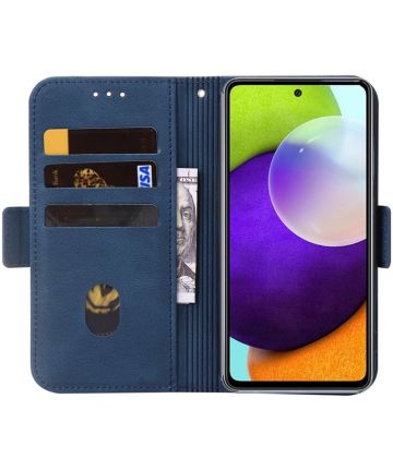 Samsung Galaxy A52 / A52S Hoesje Kunstleer Wallet Book Case Blauw Hoesjes